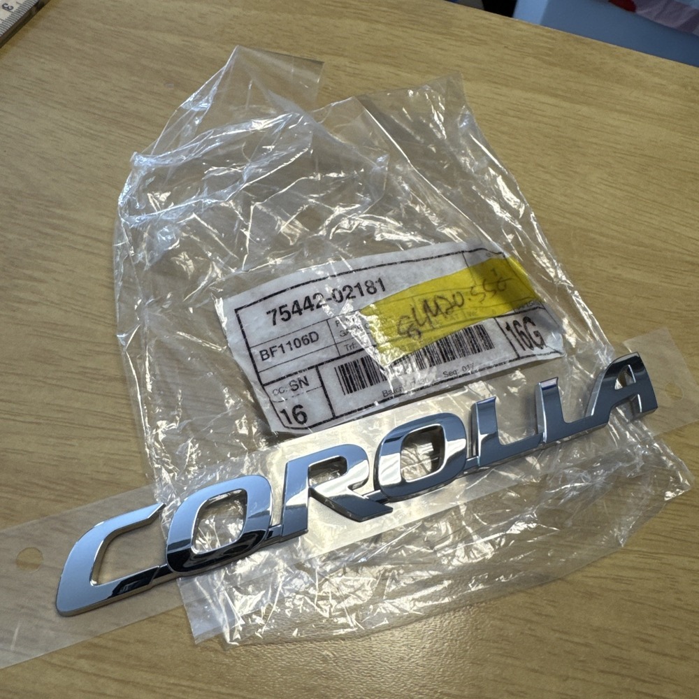 New OEM Genuine Toyota "Corolla" Chrome Rear Trunk Lid Emblem 75442-02181